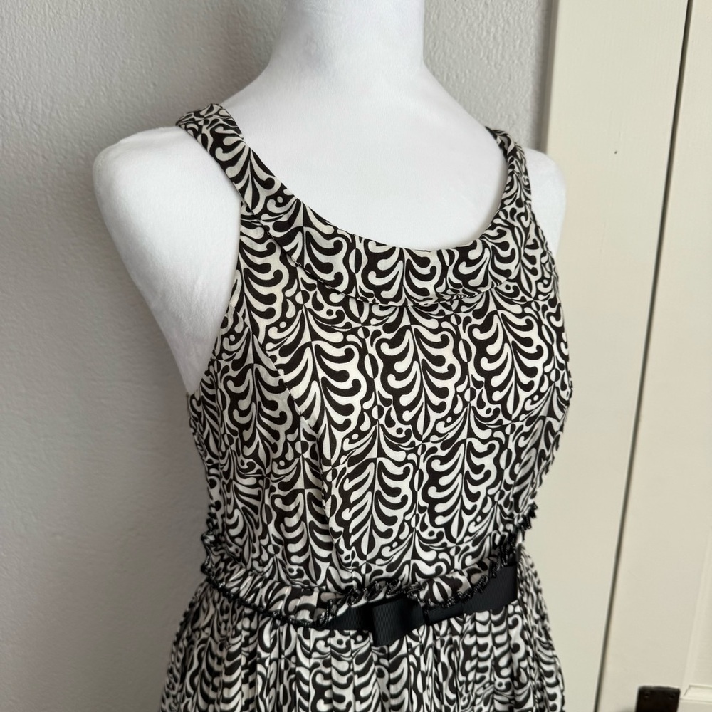 Roadkill Ranch Retro Black White Cotton Fit & Flare Midi Dress S - Picture 6 of 13